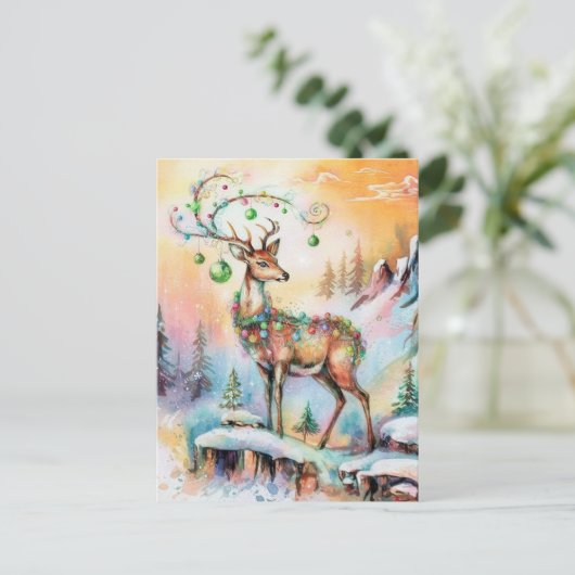 Schattig kersthert briefkaart (Staand voorkant)