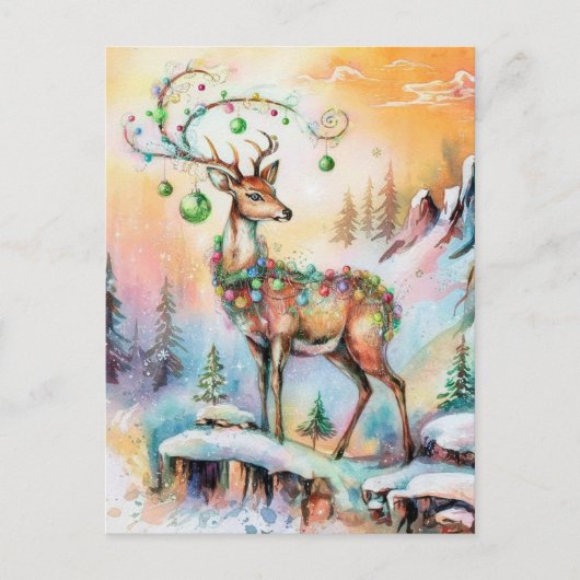 Schattig kersthert briefkaart (Voorkant)