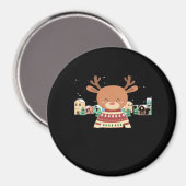 Schattig Kersthert Minimaal Design  Magneet (Voorkant / Achterkant)