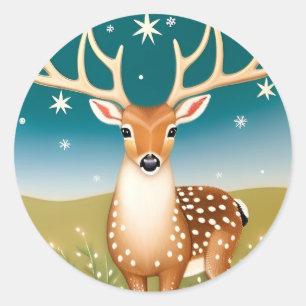 Schattig kersthert ronde sticker