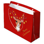 Schattig Kersthertje Groot Cadeauzakje (Achterkant Gekanteld)