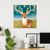 Schattig kersthertje poster (Thuiskantoor)