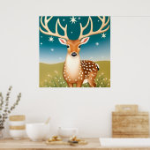Schattig kersthertje poster (Keuken)