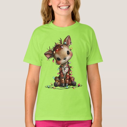 Schattig Kersthertje  T-shirt (Voorkant)