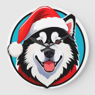 Schattig Kersthond Festieve Kerstcirkel Grote Klok