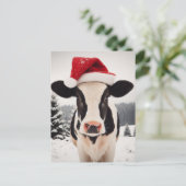 Schattig kerstkalf briefkaart (Staand voorkant)