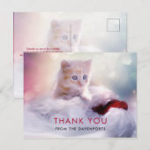 Schattig Kerstkatje Dank Je Briefkaart (Voorkant / Achterkant)