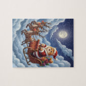 Schattig Kerstkatje en Rendier  Legpuzzel (Horizontaal)