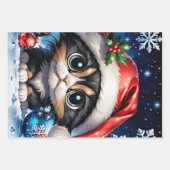 Schattig kerstkatje. inpakpapier vel (Voorkant 2)