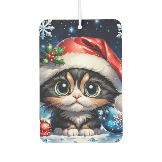 Schattig kerstkatje. luchtverfrisser (Voorkant)