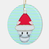 Schattig Kerstkatje met Kerstmannenhoed Keramisch Ornament (Links)