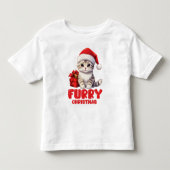 Schattig Kerstkatje met naam Kinder Shirts (Voorkant)