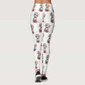 Schattig Kerstkatje op Cadeaudoos Leggings (Achterkant)
