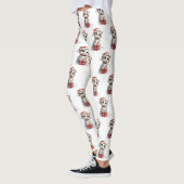 Schattig Kerstkatje op Cadeaudoos Leggings (Links)