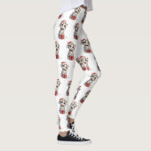 Schattig Kerstkatje op Cadeaudoos Leggings (Rechts)