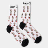 Schattig Kerstkatje op Cadeaudoos Sokken (Rechts)