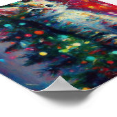 Schattig Kerstkatje  Poster (Hoek)