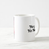 Schattig Kerstkatje | Prettig Kat-Kerstmis Koffiemok (Voorkant rechts)