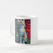 Schattig Kerstkatje | Prettig Kat-Kerstmis Koffiemok (Voorkant links)