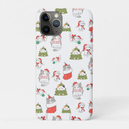 Schattig Kerstkattenpatroon – Festive Kerstontwerp Case-Mate iPhone Case