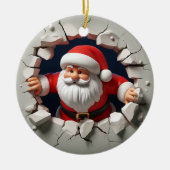 Schattig Kerstman 3D Kerstversiering Keramisch Ornament (Voorkant)