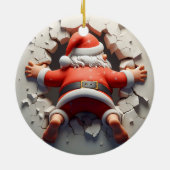 Schattig Kerstman 3D Kerstversiering Keramisch Ornament (Achterkant)