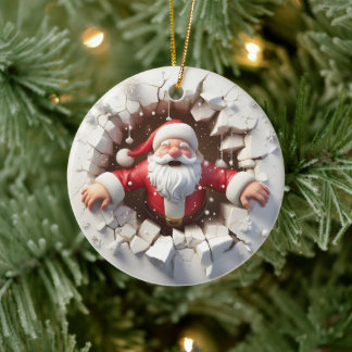 Schattig Kerstman 3D Kerstversiering Keramisch Ornament