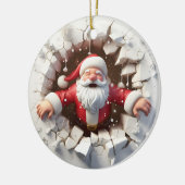 Schattig Kerstman 3D Kerstversiering Keramisch Ornament (Links)
