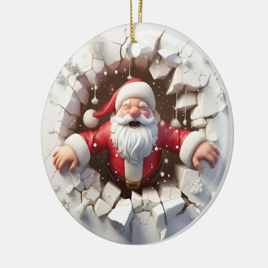 Schattig Kerstman 3D Kerstversiering Keramisch Ornament (Links)