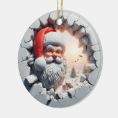 Schattig Kerstman 3D Kerstversiering Keramisch Ornament (Links)