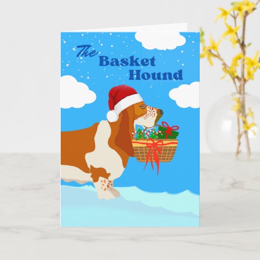 Schattig kerstmandje met mandje kaart (Gele Bloem)