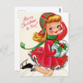 schattig kerstmeisje briefkaart (Voorkant / Achterkant)