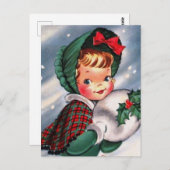 schattig kerstmeisje briefkaart (Voorkant / Achterkant)