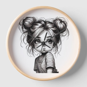 Schattig kerstmeisje met pruik - Schattige cadeau 