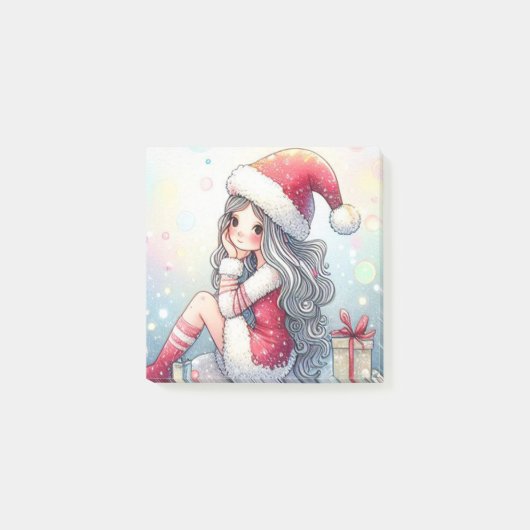 Schattig Kerstmeisje post-it notitie Post-it® Notes (Voorkant)