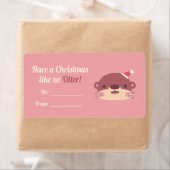 Schattig, Kerstmis als geen Otter Decoratie Etiket (Insitu)