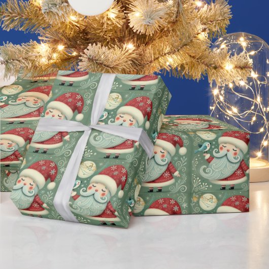 Schattig Kerstmis bel lijnkunst Cadeaupapier (Feestdagen)