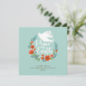 Schattig Kerstmis bloemenkrans Foto Feestdagenkaart (Staand voorkant)