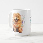 SCHATTIG KERSTMIS CHOW PUPPY DOG KOFFIEMOK (Voorkant links)