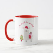 Schattig Kerstmis Fa La La La Lama Rood Mok (Links)