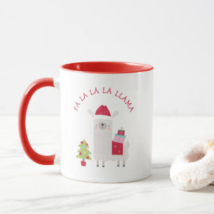 Schattig Kerstmis Fa La La La Lama Rood Mok
