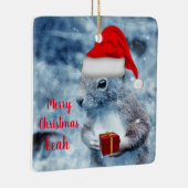 Schattig Kerstmis Kerstmanneneekhoorn Keramisch Ornament (Rechts)