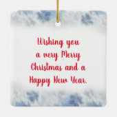 Schattig Kerstmis Kerstmanneneekhoorn Keramisch Ornament (Achterkant)