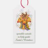 Schattig Kerstmis Magisch Rendiervoer Cadeaulabel (Achterkant)