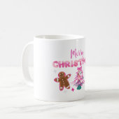 Schattig Kerstmis Ontwerp van Peperkoek en Snoep Koffiemok (Voorkant links)