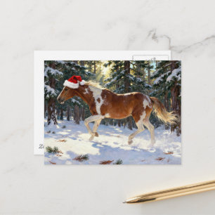 Schattig Kerstmis Paint Horse Merrie Briefkaart