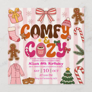 Schattig Kerstmis Pyjama Feest Meisje Verjaardag Kaart