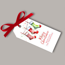 Schattig Kerstmis Watercolor Aangepast Cadeaulabel