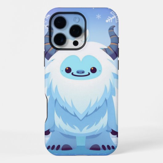 Schattig Kerstmis/winter yeti iPhone Hoesje (Achterkant)