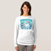 Schattig Kerstmis/winter yeti T-shirt (Voorkant volledig)